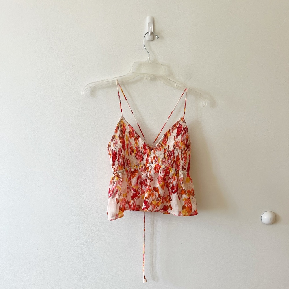 Lulus orange and white top
